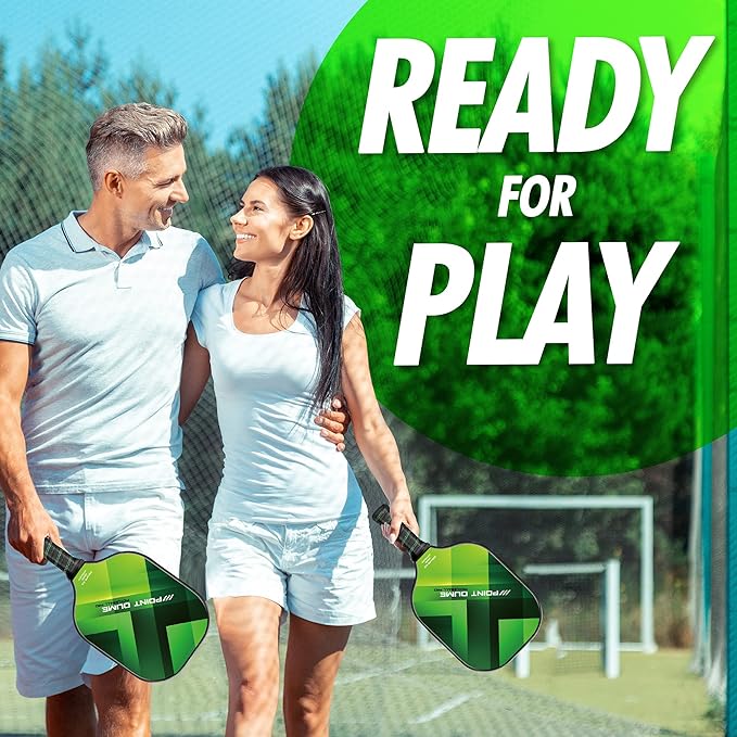 Pickleball Green Single Paddle Carbon Fiber Pickleball Paddle Premium Pickleball Paddle