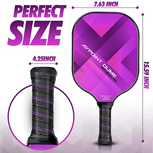 Pickleball Purple Set of 2 Paddles 4 Pickleballs and Carry Case