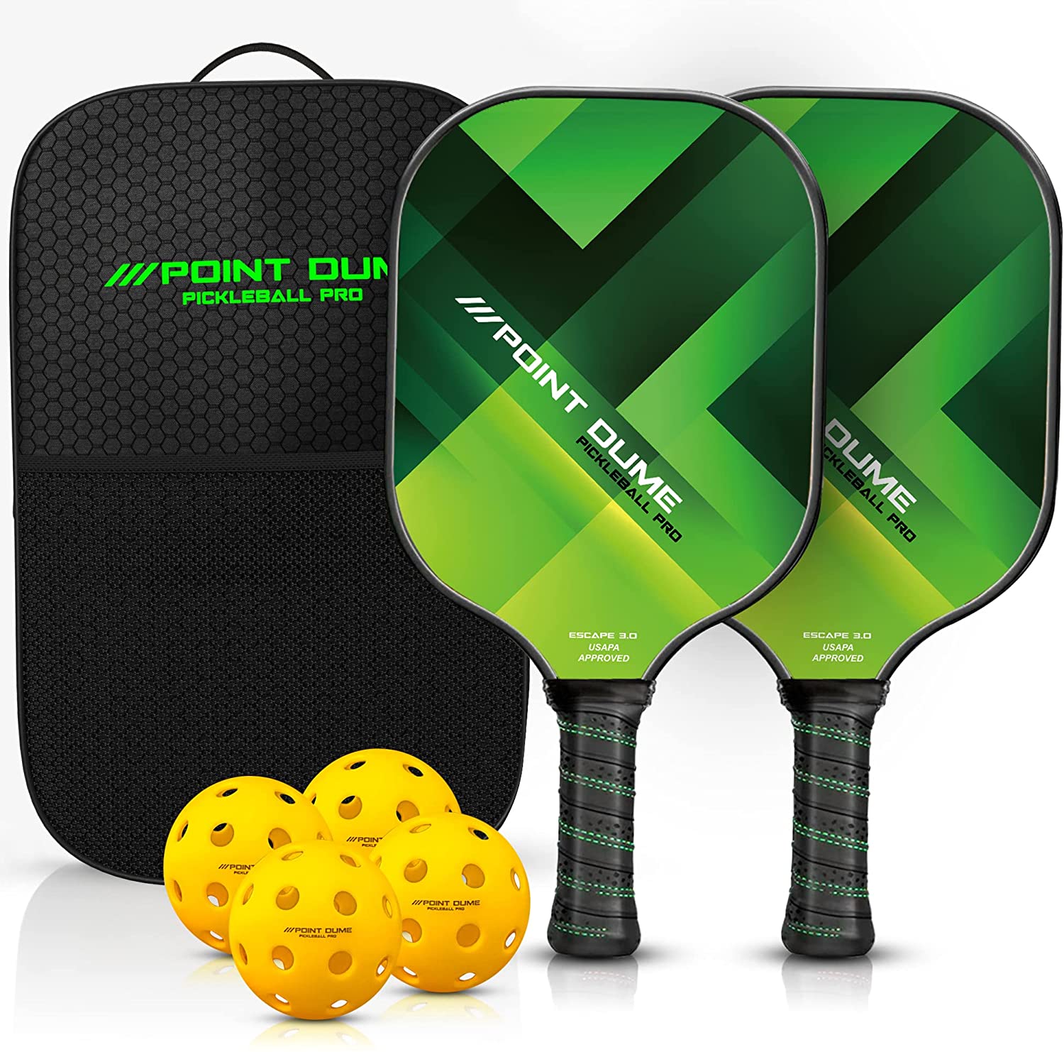 2 Pickleball Paddle, 4 2024 Pickleballs and Carrying Case